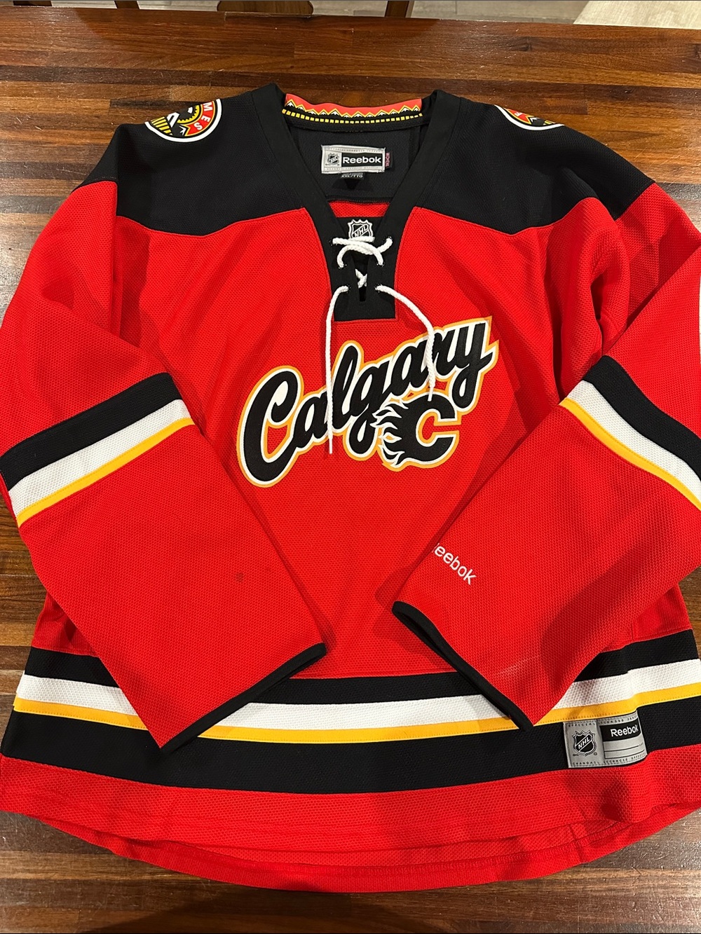 Reebok Calgary Flames Red Black Hockey Jersey